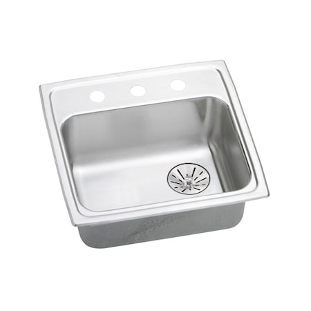 Lustertone Stainless Steel 19 X 18 X 6-1/2 Single Bowl Top Mount Ada Sink With Perfect Drain